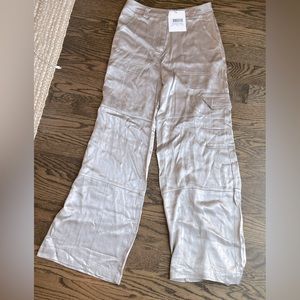 DISSH *NWT* Satin Cargo Pants in Champagne Size US 6!
